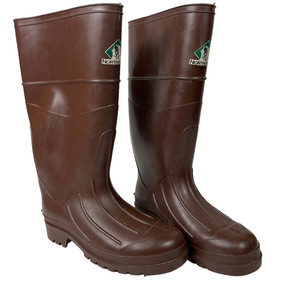 Vintage Northerner Slip-On Knee-high Rubber Rain Boots USA Made Brown Men’s Sz 6 - Picture 5 of 16